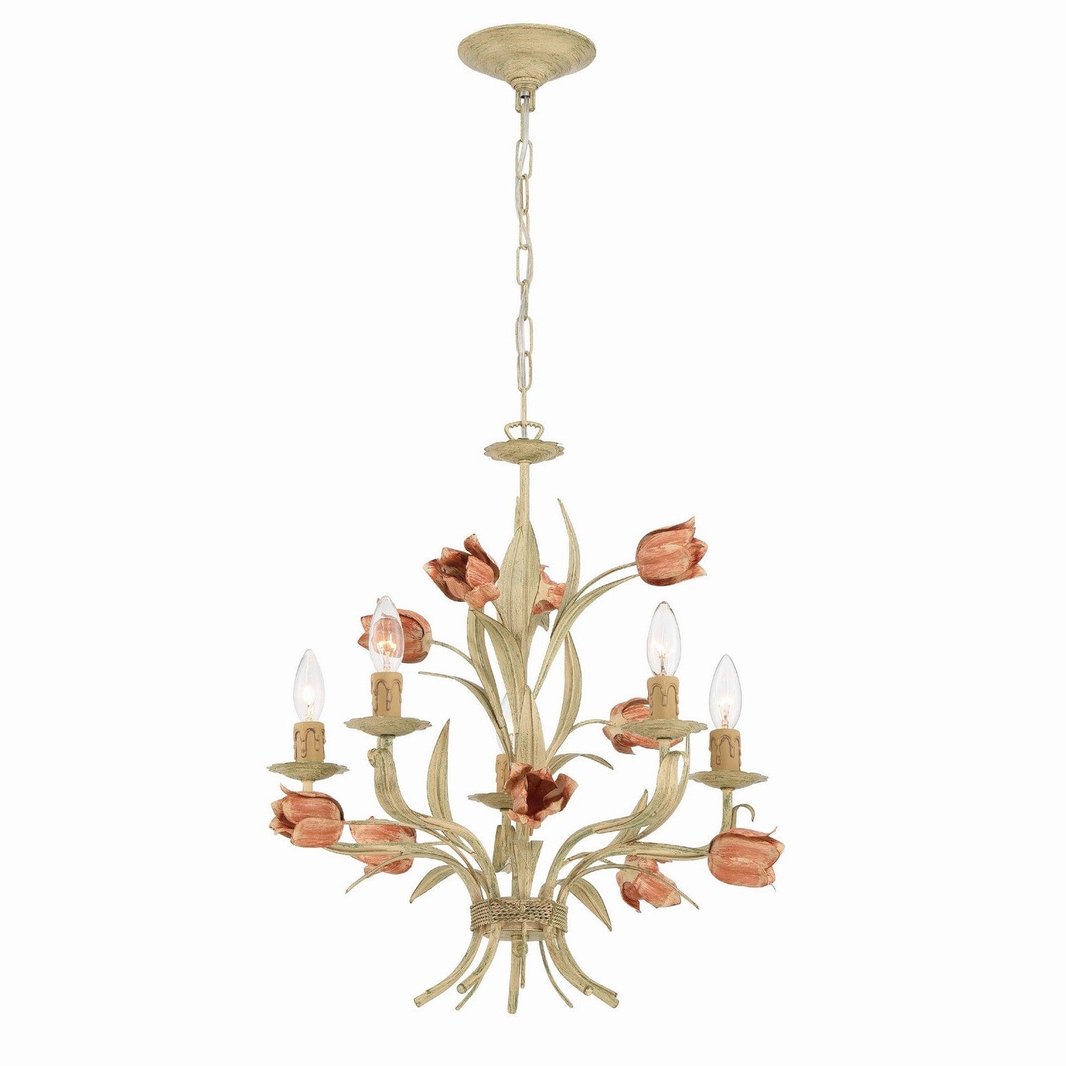 Crystorama - 4805-SR - Five Light Chandelier - Southport - Sage Rose