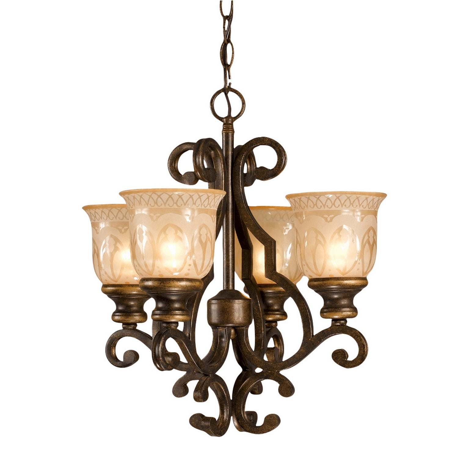 Crystorama - 7404-BU - Four Light Mini Chandelier - Norwalk - Bronze Umber