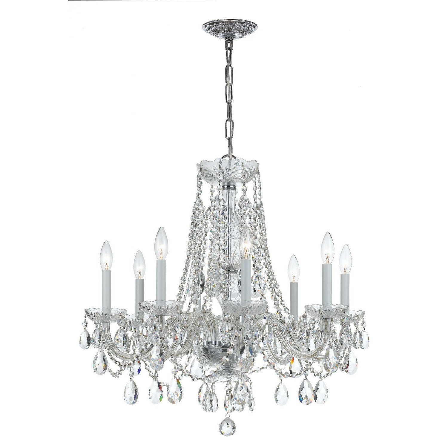 Crystorama - 1138-CH-CL-MWP - Eight Light Chandelier - Traditional Crystal - Polished Chrome