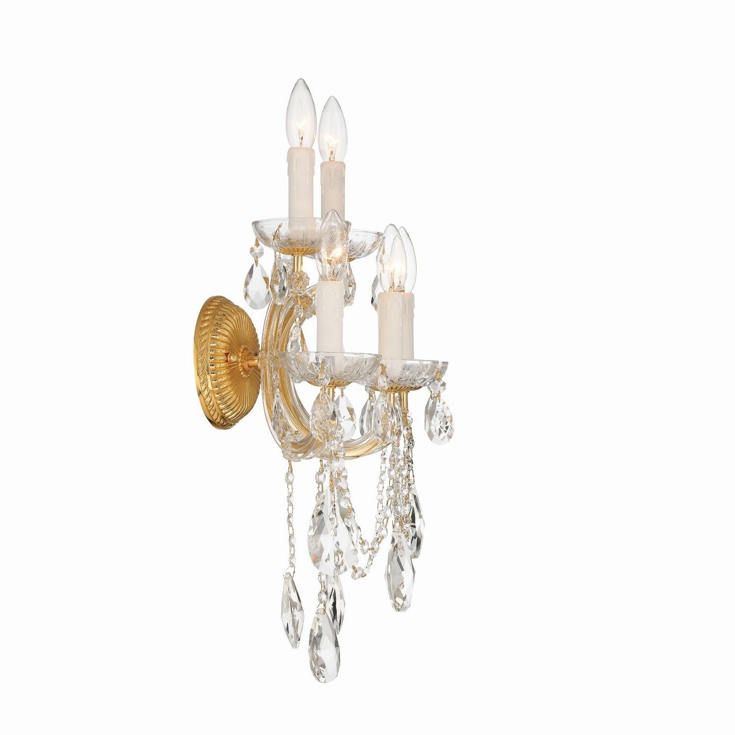 Crystorama - 4425-GD-CL-MWP - Five Light Wall Sconce - Maria Theresa - Gold