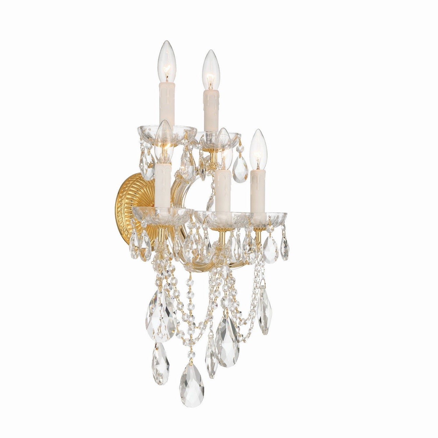 Crystorama - 4425-GD-CL-MWP - Five Light Wall Sconce - Maria Theresa - Gold