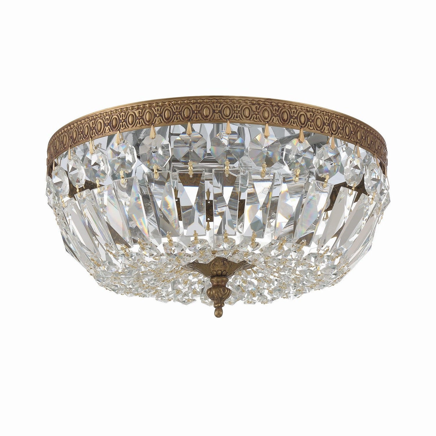 Crystorama - 712-OB-CL-MWP - Three Light Flush Mount - Ceiling Mount - Olde Brass