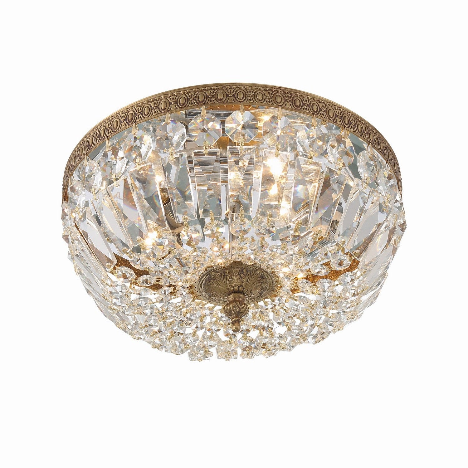 Crystorama - 712-OB-CL-MWP - Three Light Flush Mount - Ceiling Mount - Olde Brass