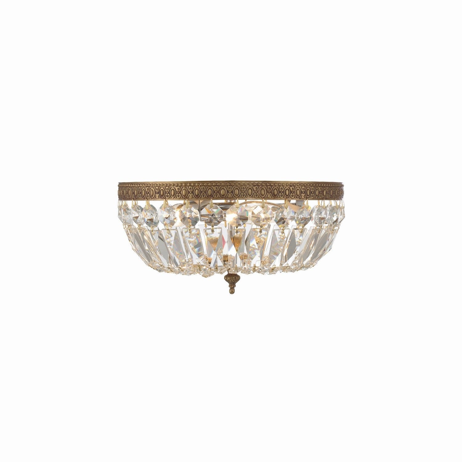 Crystorama - 712-OB-CL-MWP - Three Light Flush Mount - Ceiling Mount - Olde Brass