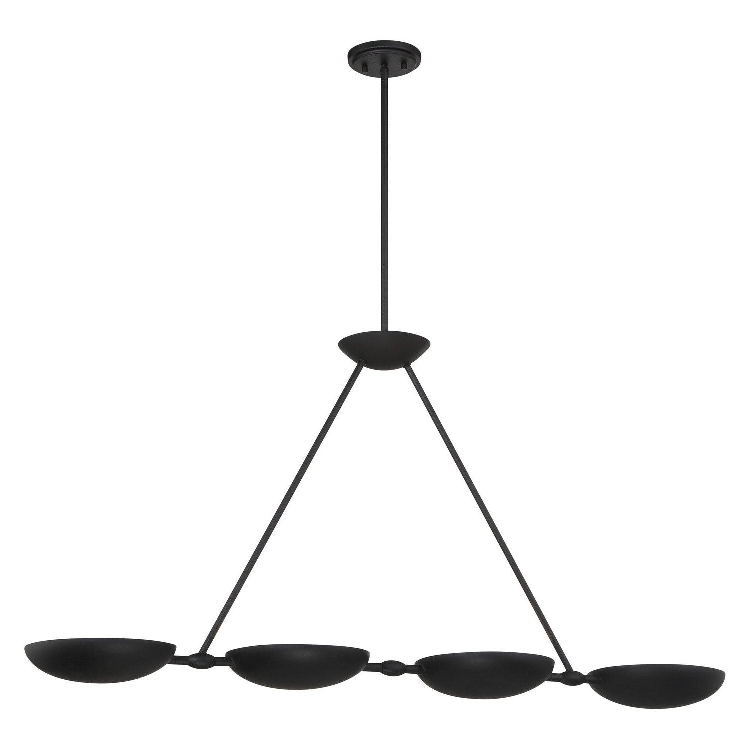 George Kovacs - P1318-076 - Four Light Island Pendant - Undertas - Textured Black