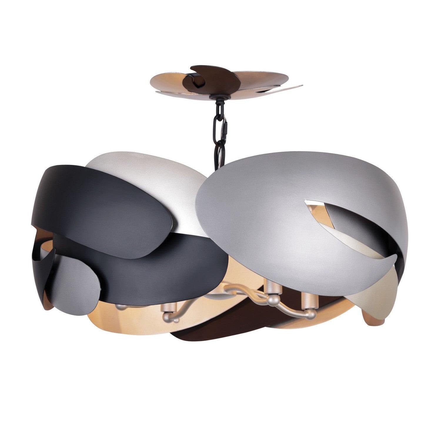 George Kovacs - P1333-780 - Four Light Semi Flush Mount - Metalo Misto - Coal With Atlas And Midnight S