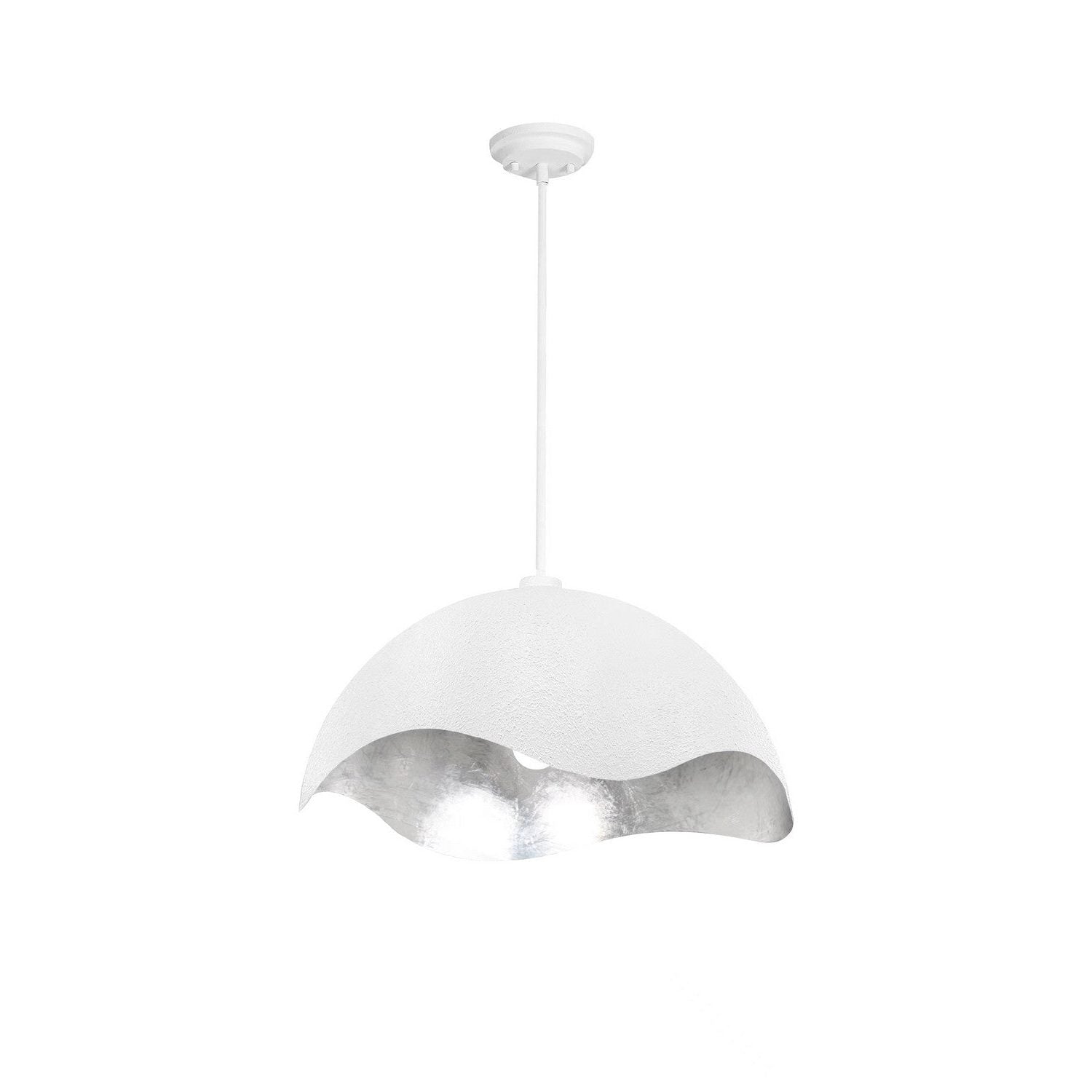 George Kovacs - P1915-736 - One Light Pendant - Eclos - Textured White W/Silver Leaf