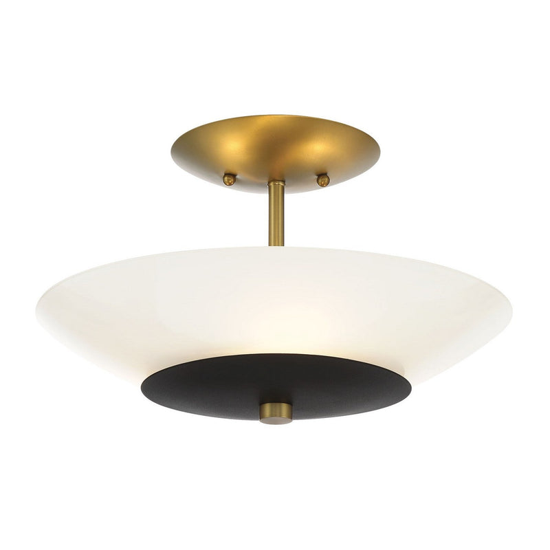 Minka-Lavery - 1703-781 - Three Light Flush Mount - Bax - Sand Coal & Soft Brass