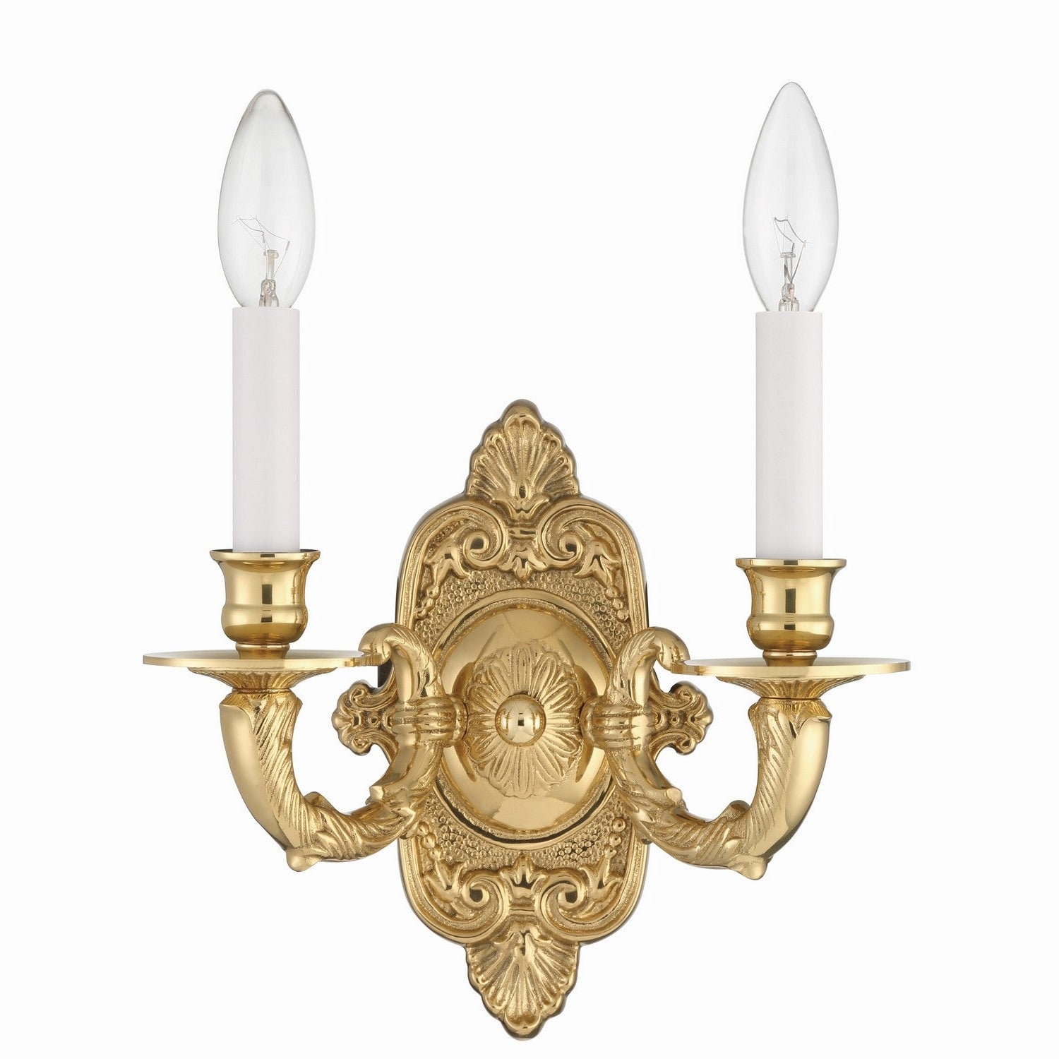 Crystorama - 642-PB - Two Light Wall Sconce - Cast Brass Wall Mount - Polished Brass