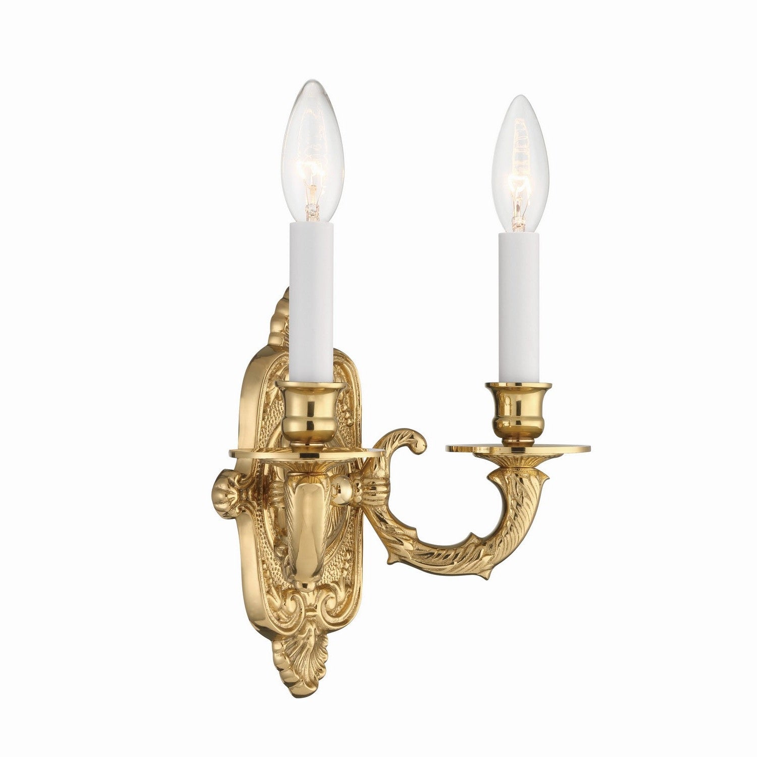 Crystorama - 642-PB - Two Light Wall Sconce - Cast Brass Wall Mount - Polished Brass