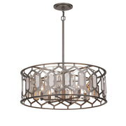 Minka-Lavery - 3587-795 - Six Light Pendant - Hexly - Bronze & Sultry Silver