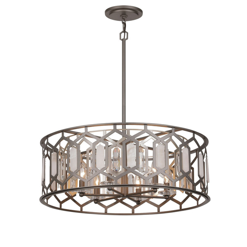 Minka-Lavery - 3587-795 - Six Light Pendant - Hexly - Bronze & Sultry Silver