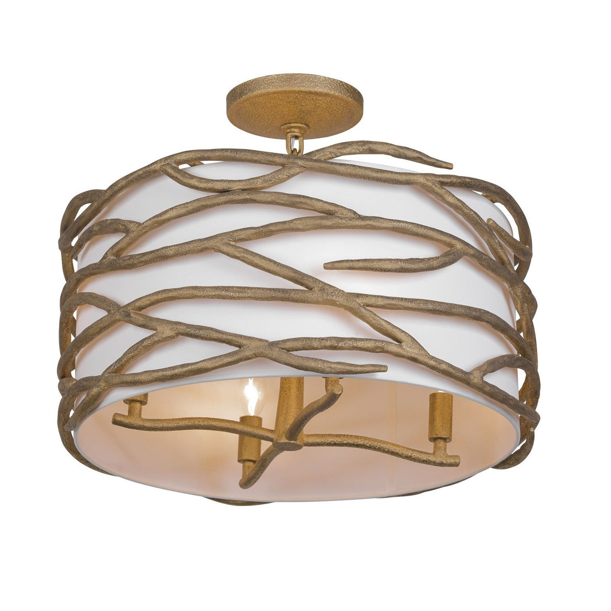 Minka-Lavery - 3715-788 - Four Light Semi Flush Mount - Branch Reality - Ashen Gold