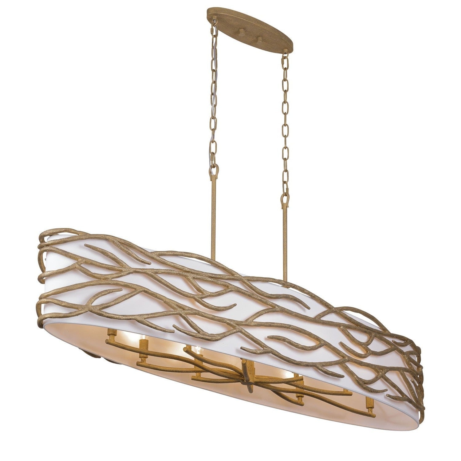 Minka-Lavery - 3717-788 - Ten Light Island Pendant - Branch Reality - Ashen Gold