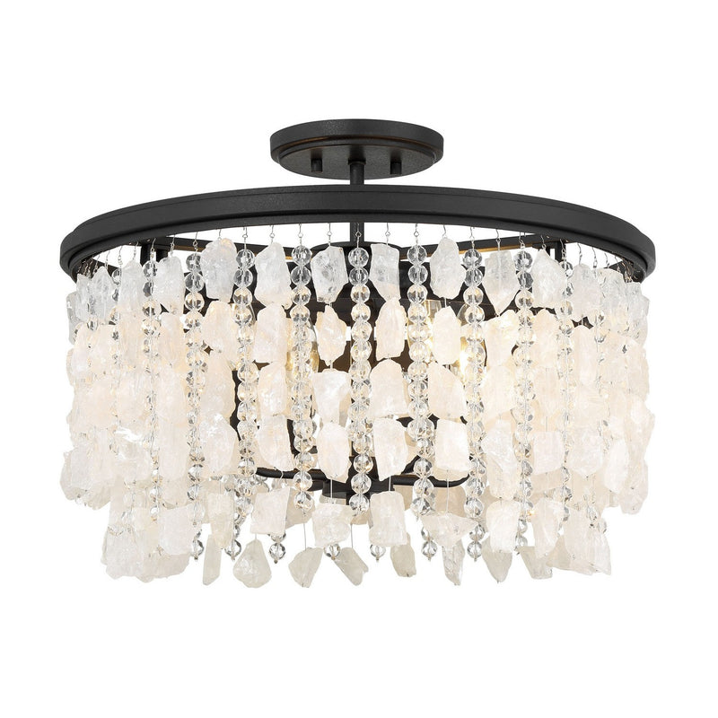 Minka-Lavery - 6703-66 - Four Light Semi Flush Mount - Shimmering Elegance - Sand Coal