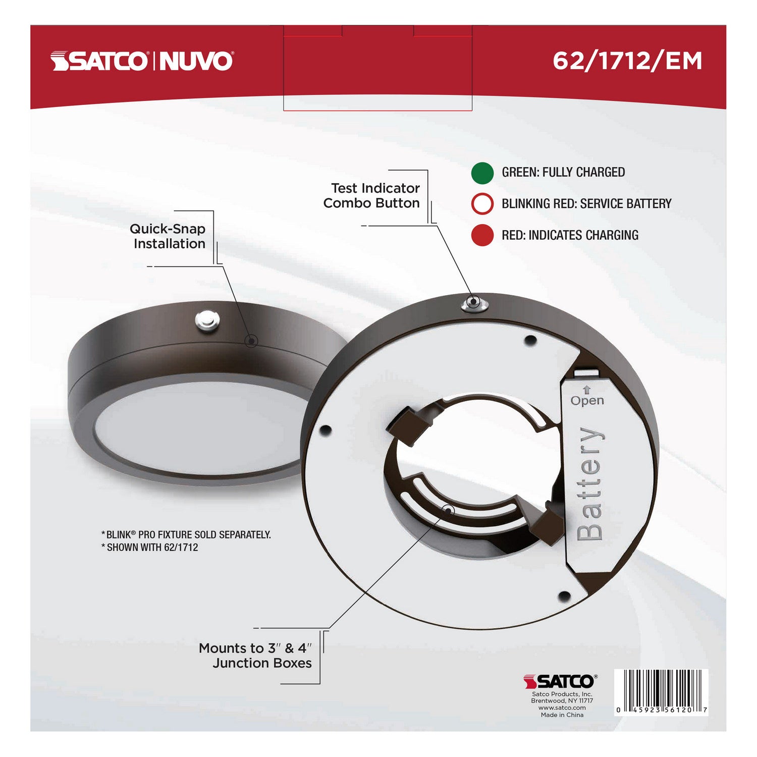 Nuvo Lighting - 62-1712-EM - Batt Backup - Bronze