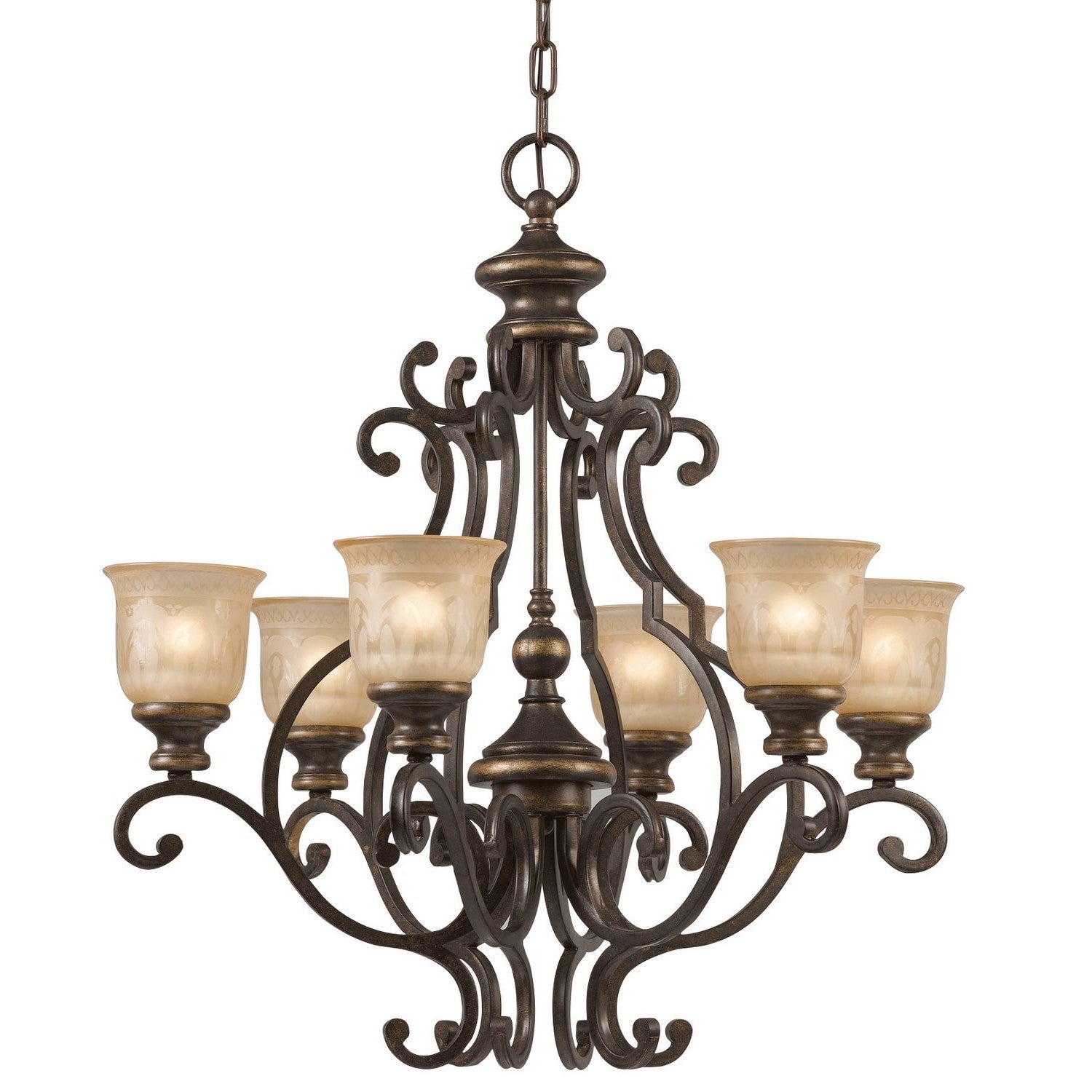 Crystorama - 7416-BU - Six Light Chandelier - Norwalk - Bronze Umber