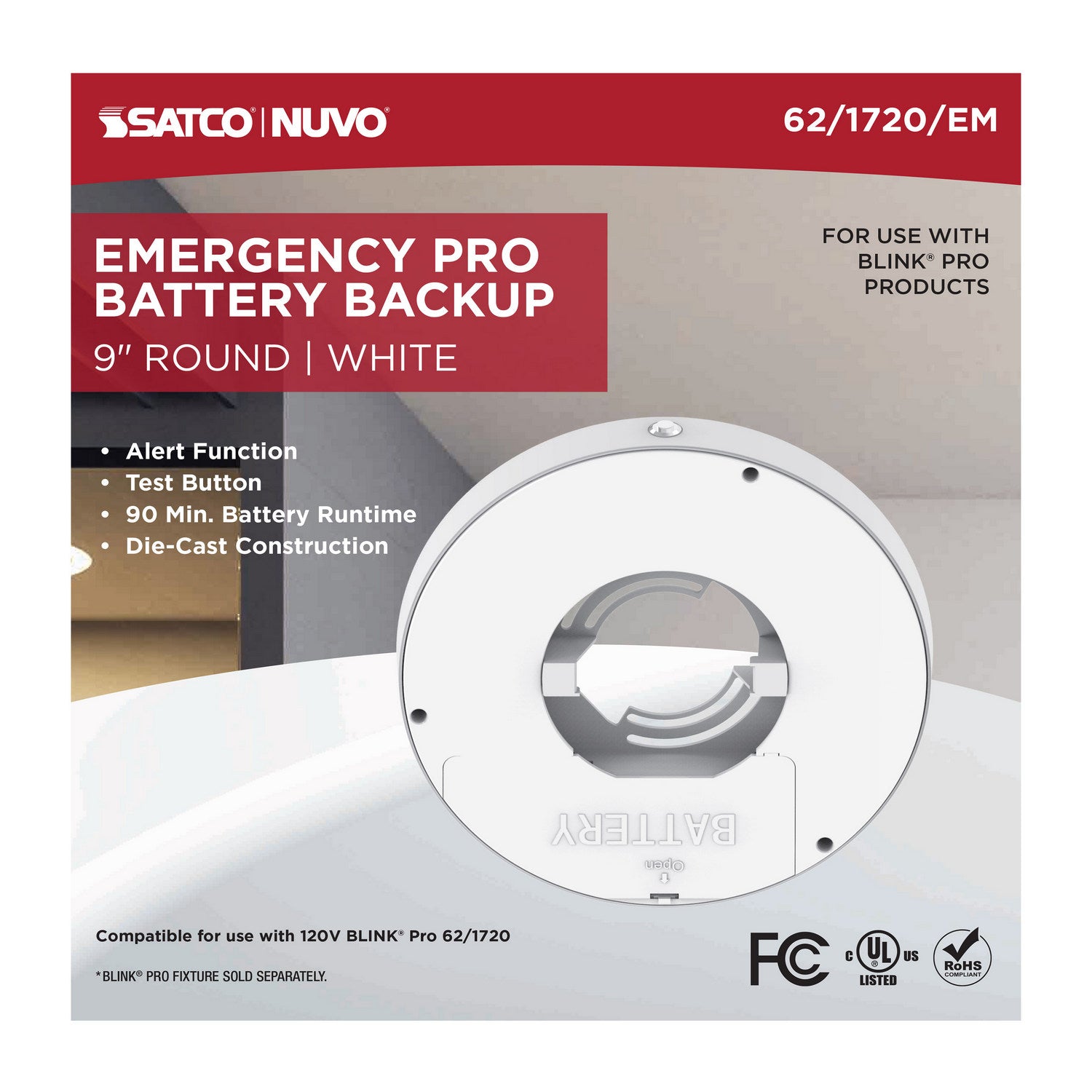Nuvo Lighting - 62-1720-EM - Batt Backup - White