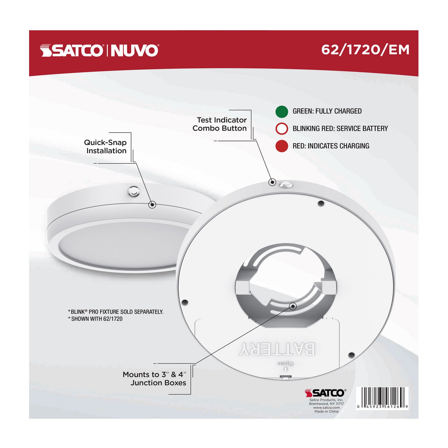 Nuvo Lighting - 62-1720-EM - Batt Backup - White