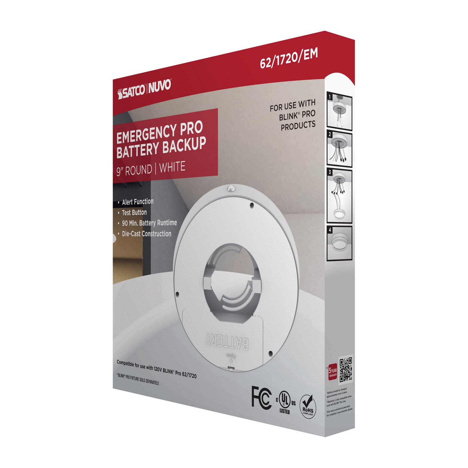 Nuvo Lighting - 62-1720-EM - Batt Backup - White
