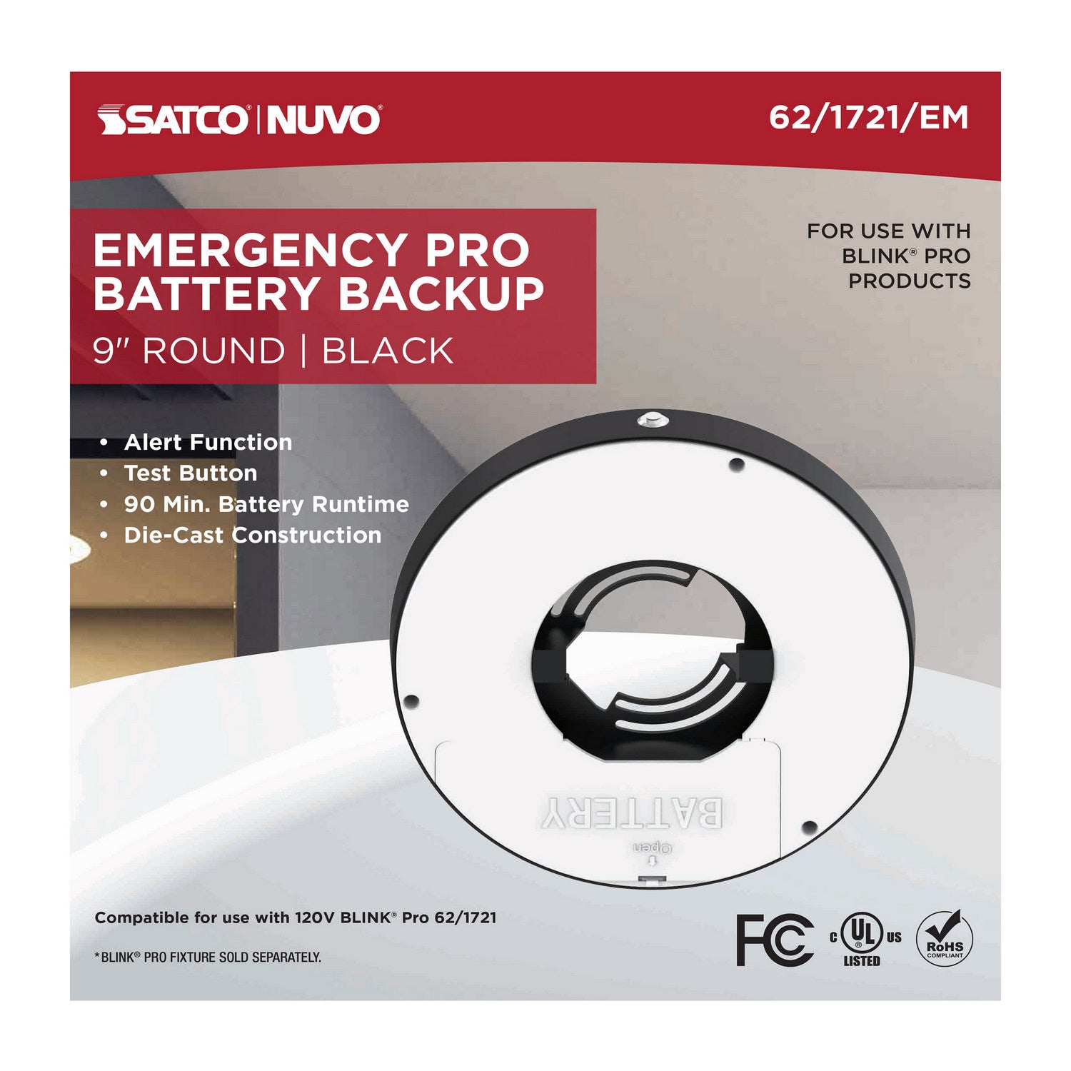 Nuvo Lighting - 62-1721-EM - Batt Backup - Black