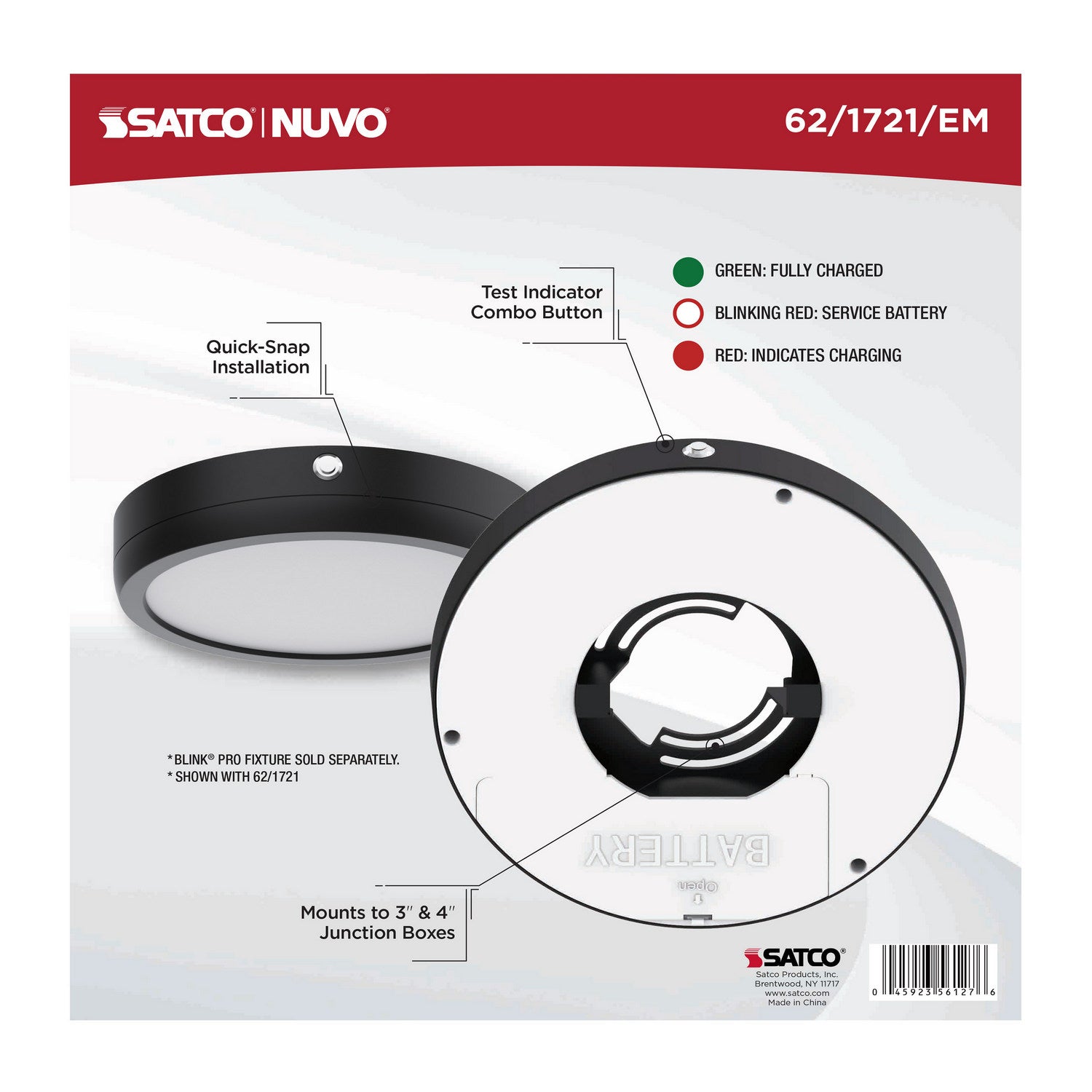 Nuvo Lighting - 62-1721-EM - Batt Backup - Black