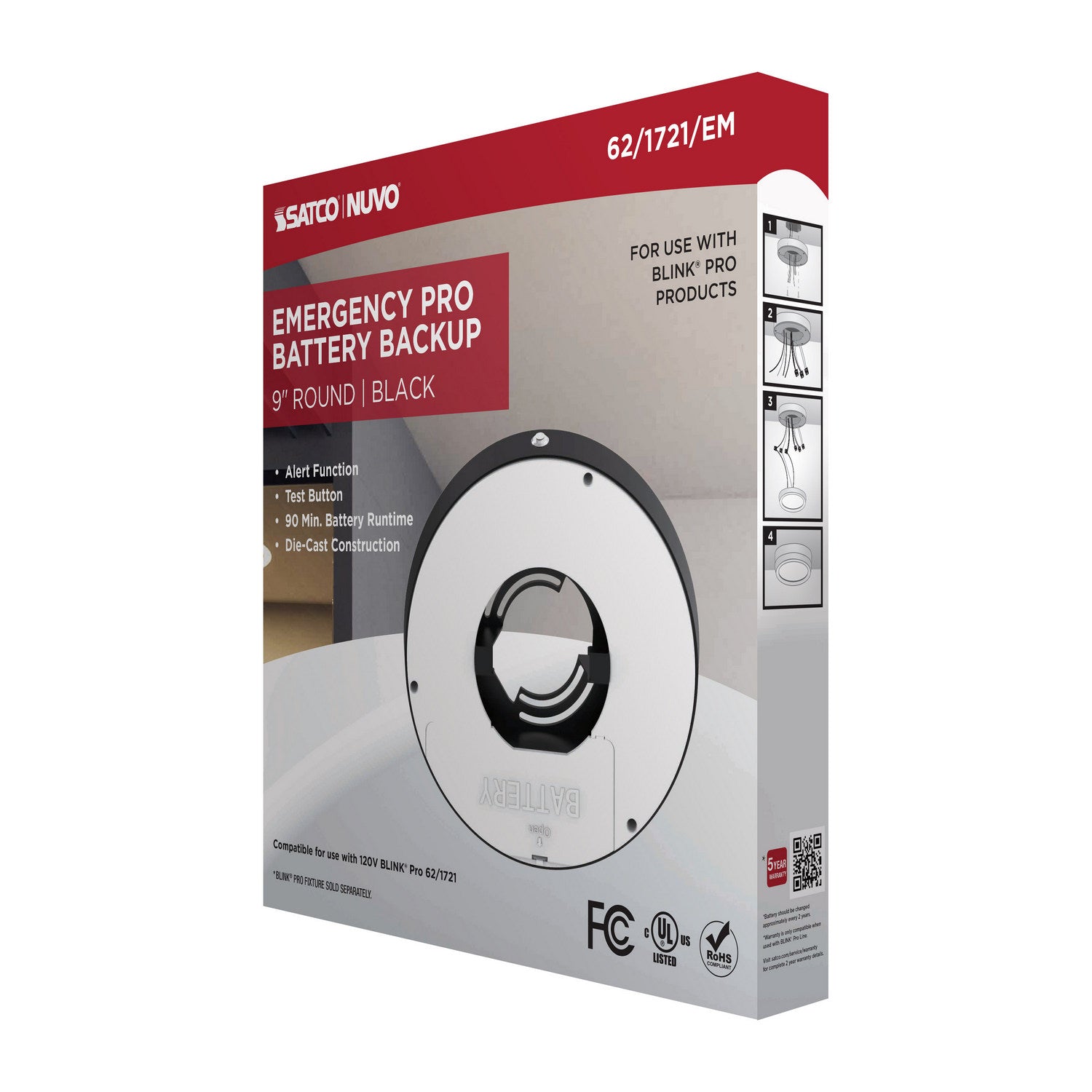 Nuvo Lighting - 62-1721-EM - Batt Backup - Black