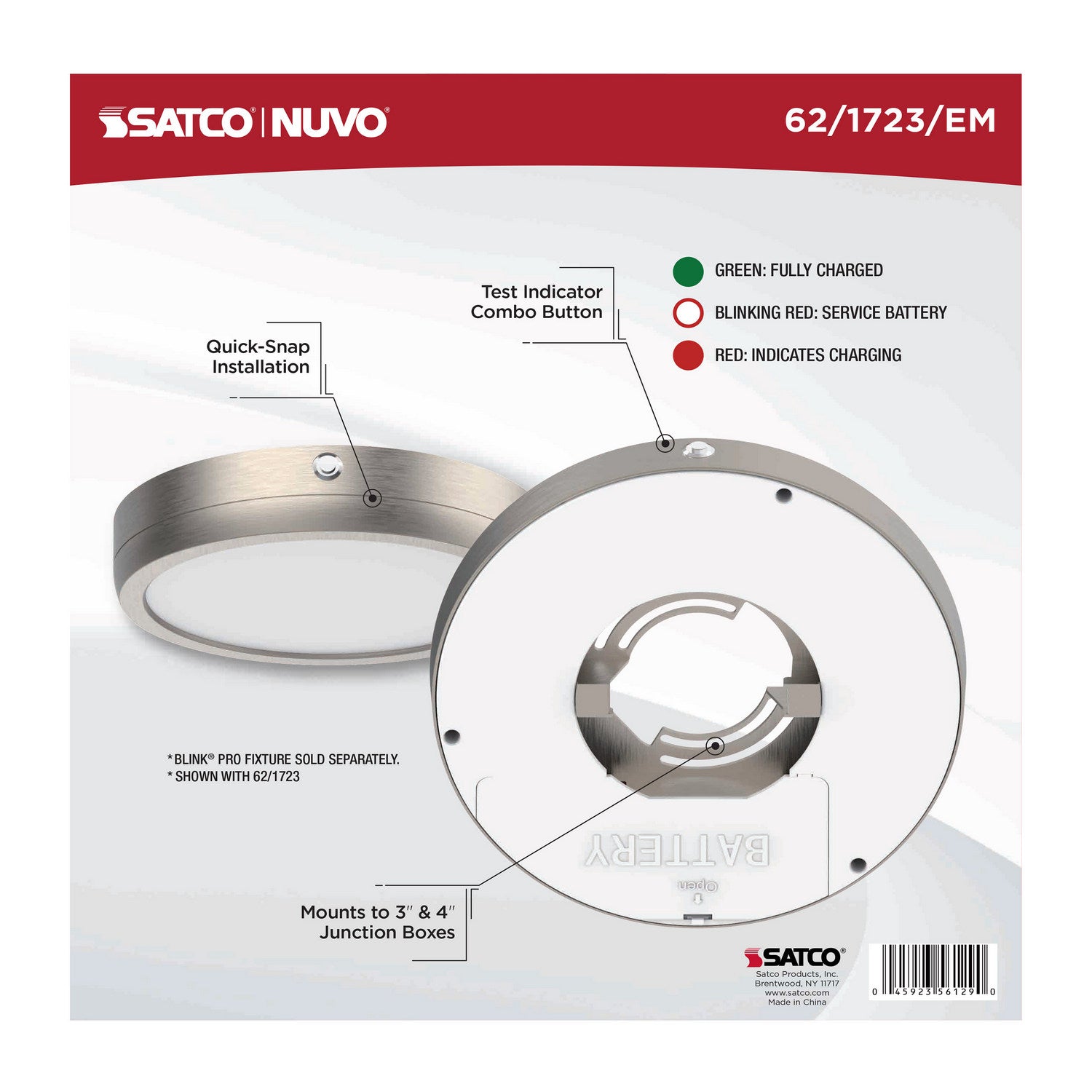 Nuvo Lighting - 62-1723-EM - Batt Backup - Brushed Nickel