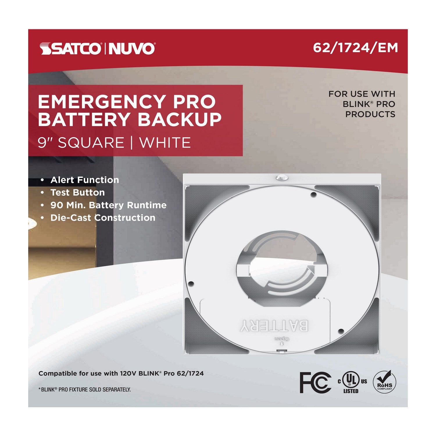 Nuvo Lighting - 62-1724-EM - Batt Backup - White