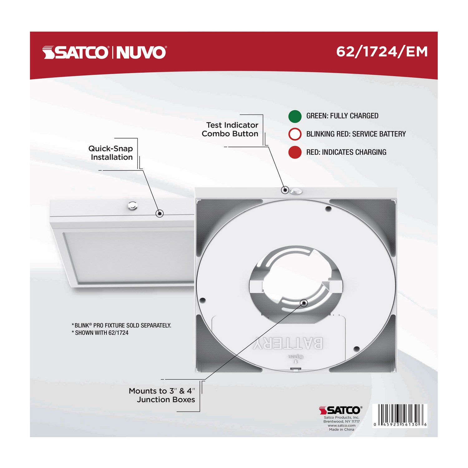 Nuvo Lighting - 62-1724-EM - Batt Backup - White