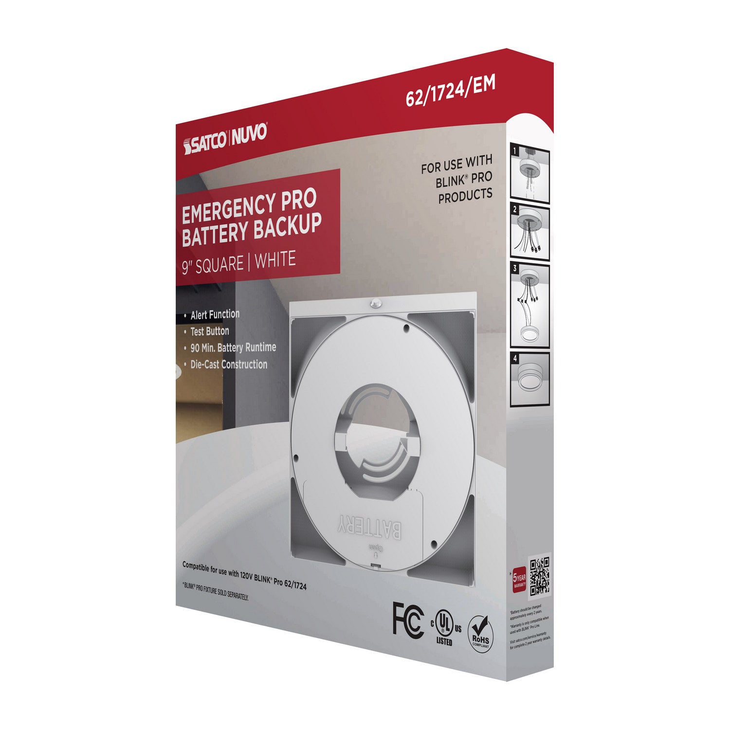 Nuvo Lighting - 62-1724-EM - Batt Backup - White
