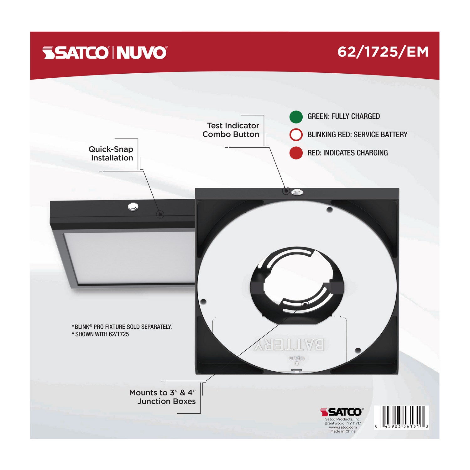 Nuvo Lighting - 62-1725-EM - Batt Backup - Black