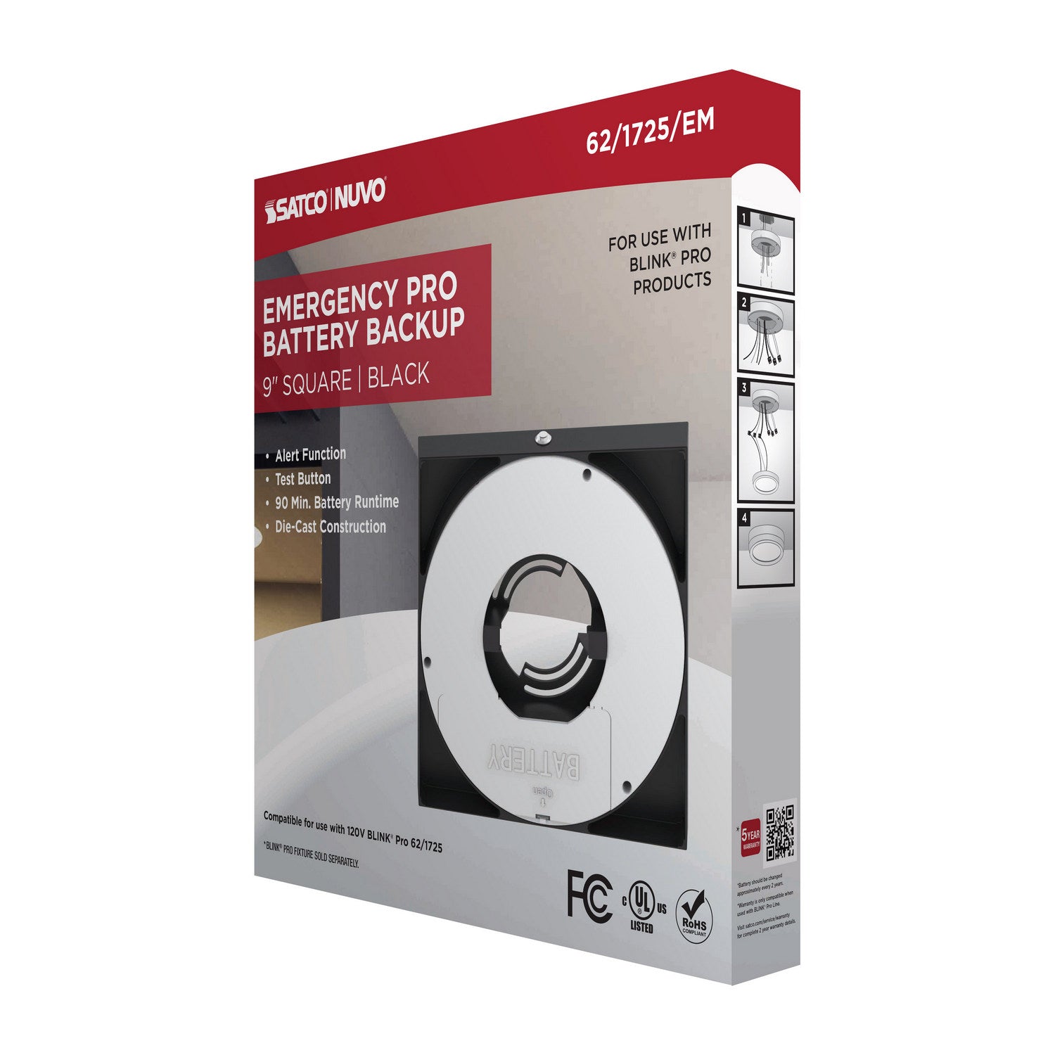 Nuvo Lighting - 62-1725-EM - Batt Backup - Black