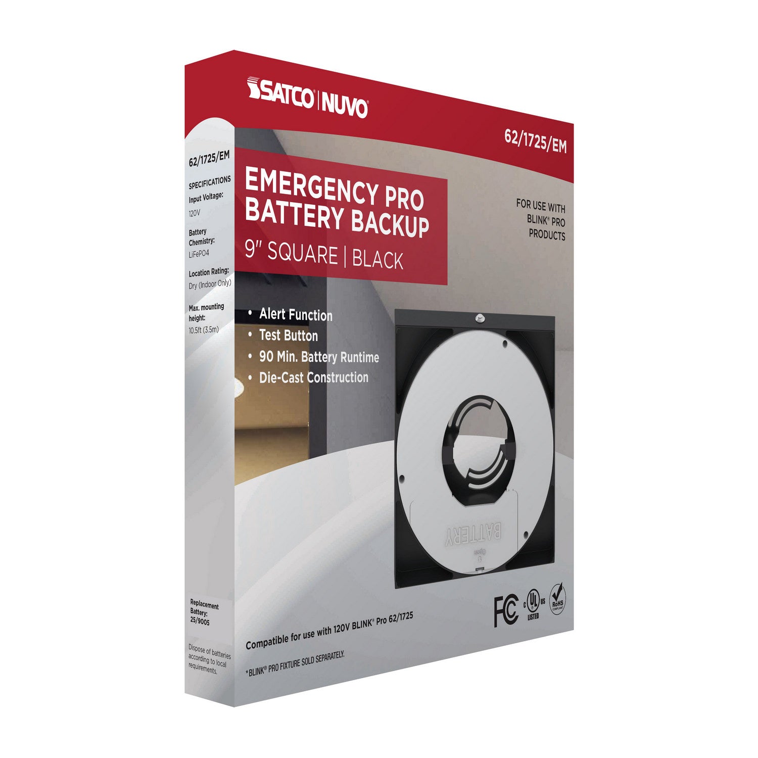 Nuvo Lighting - 62-1725-EM - Batt Backup - Black