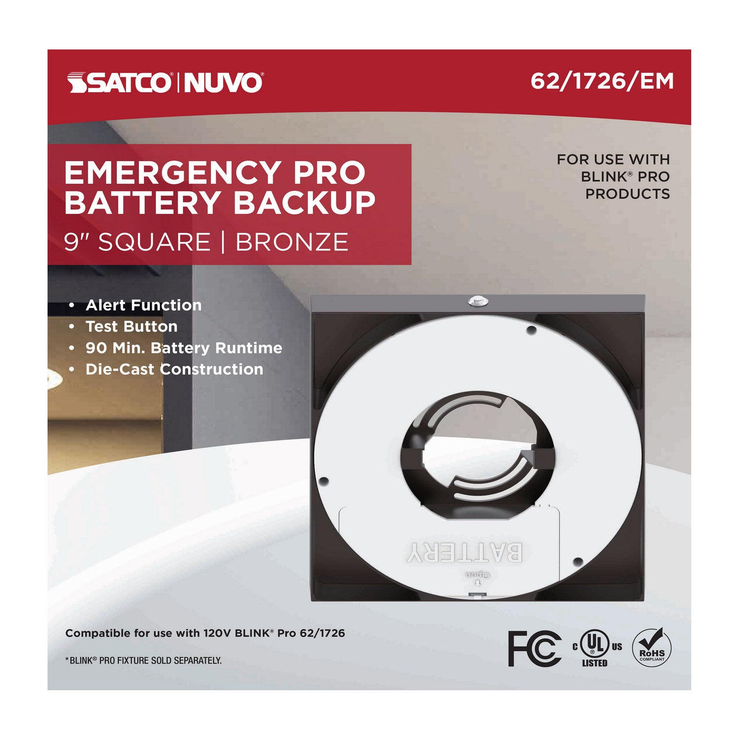 Nuvo Lighting - 62-1726-EM - Batt Backup - Bronze