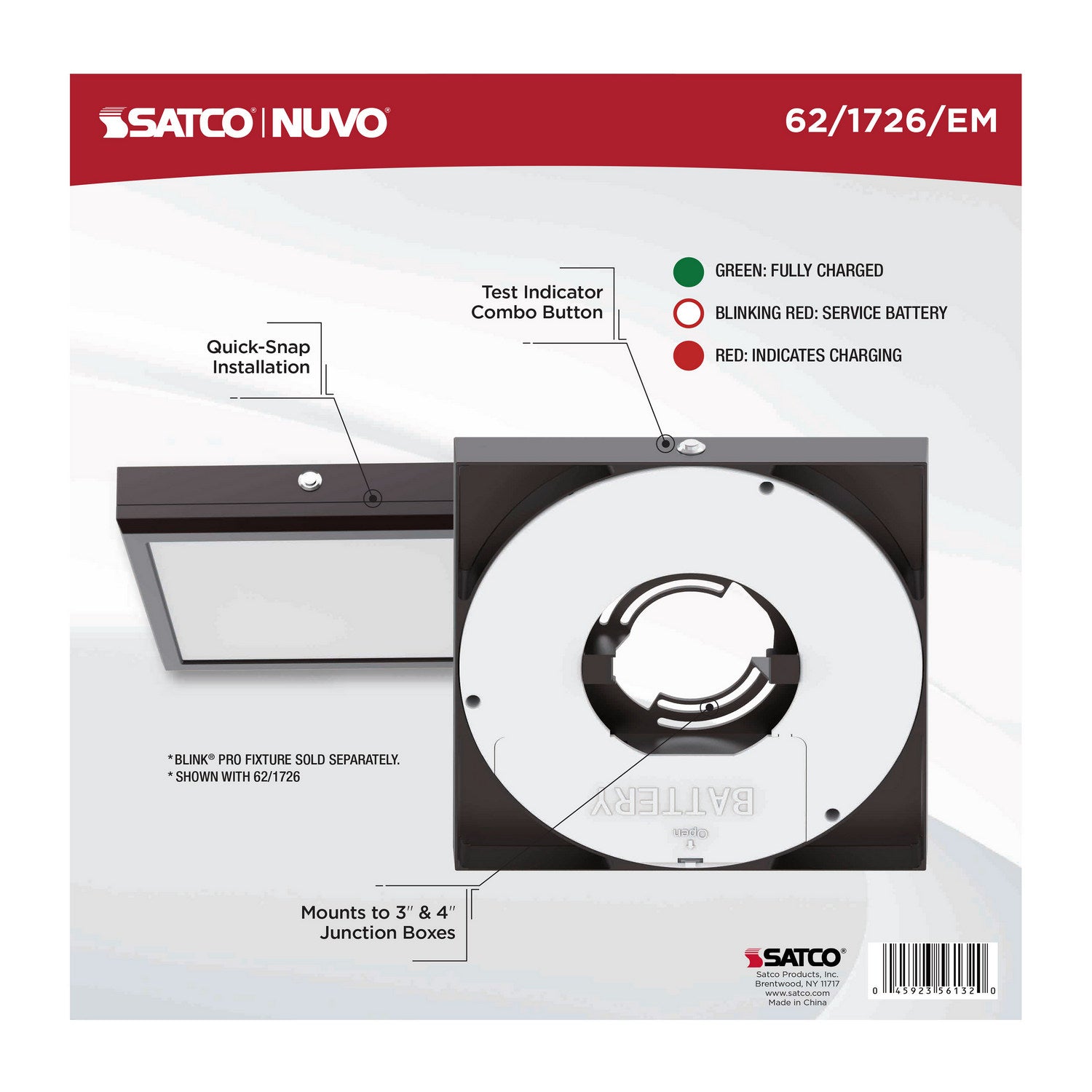 Nuvo Lighting - 62-1726-EM - Batt Backup - Bronze