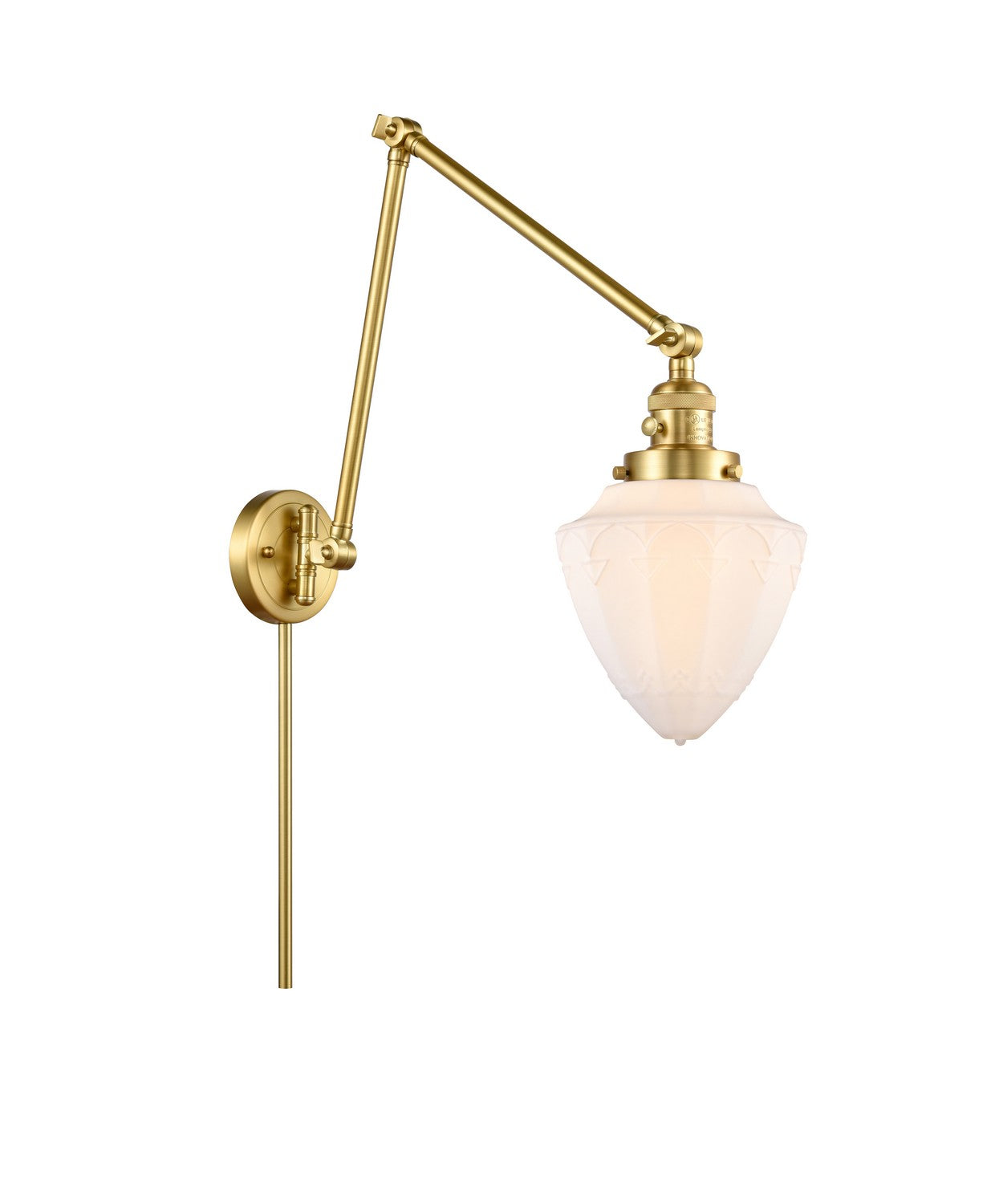Innovations - 238-SG-G661-7 - One Light Swing Arm - Franklin Restoration - Satin Gold