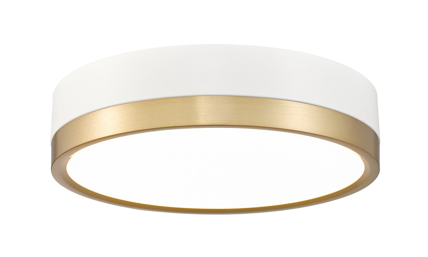 Z-Lite - 1006F12-MW-MGLD-LED - LED Flush Mount - Algar - Matte White + Modern Gold