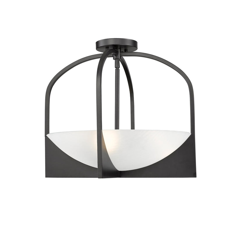 Z-Lite - 1947SFS-MB - Four Light Semi Flush Mount - Devon - Matte Black
