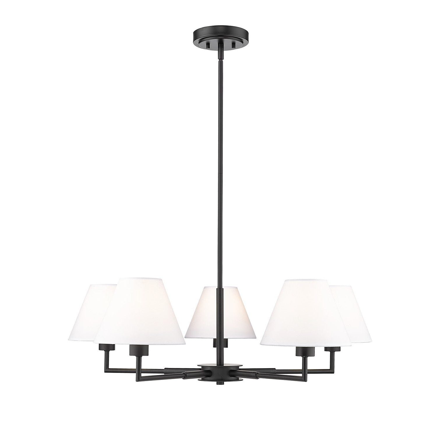 Z-Lite - 744-34R-MB - Five Light Chandelier - Leila - Matte Black