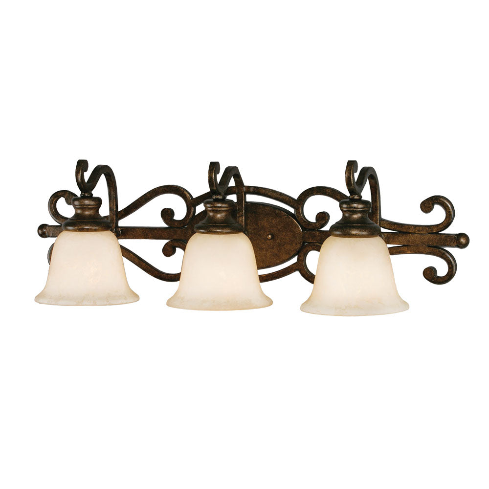 Golden - 8063-BA3 BUS - Three Light Vanity Light - Heartwood - Burnt Sienna