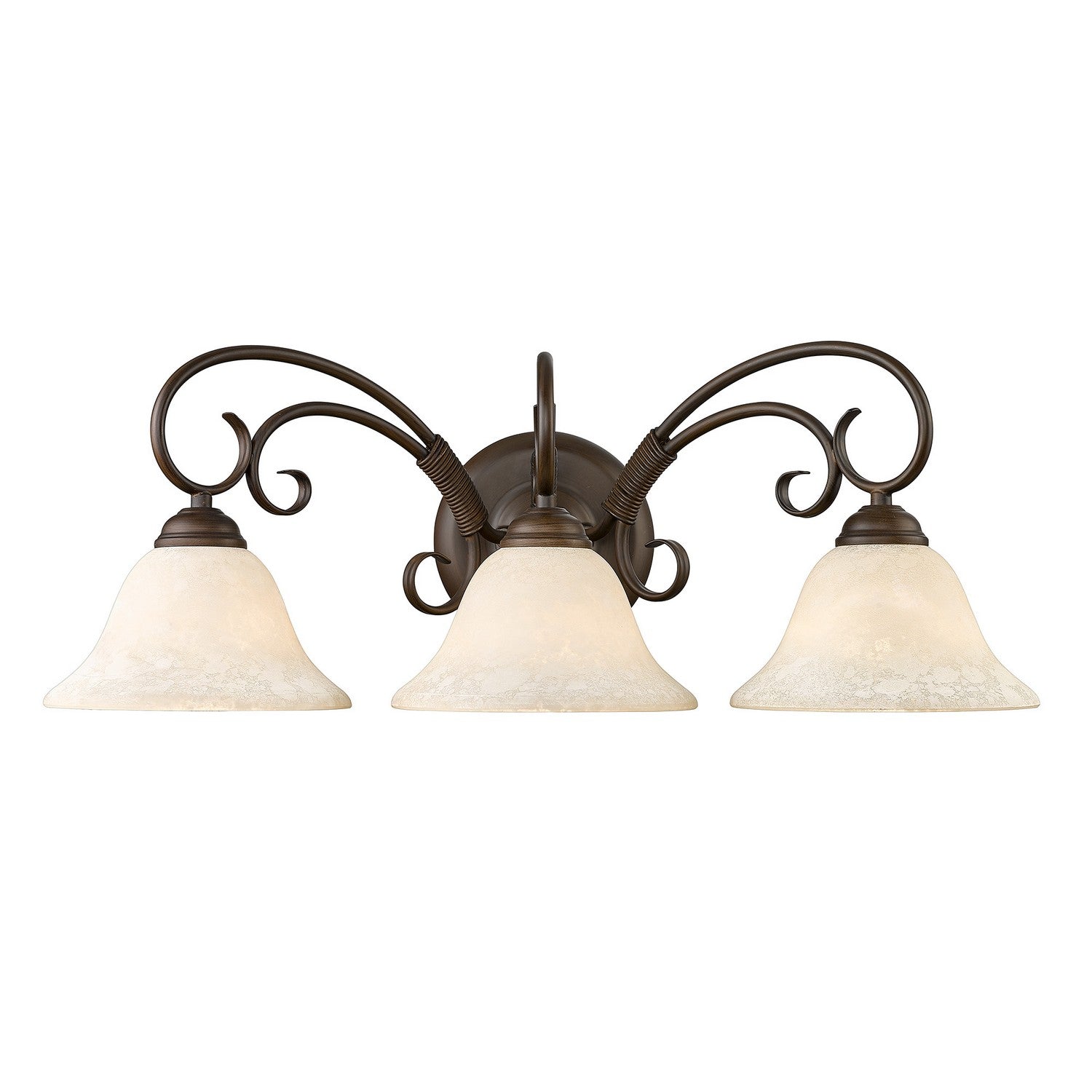 Golden - 8606-BA3 RBZ-TEA - Three Light Vanity Light - Homestead - Rubbed Bronze