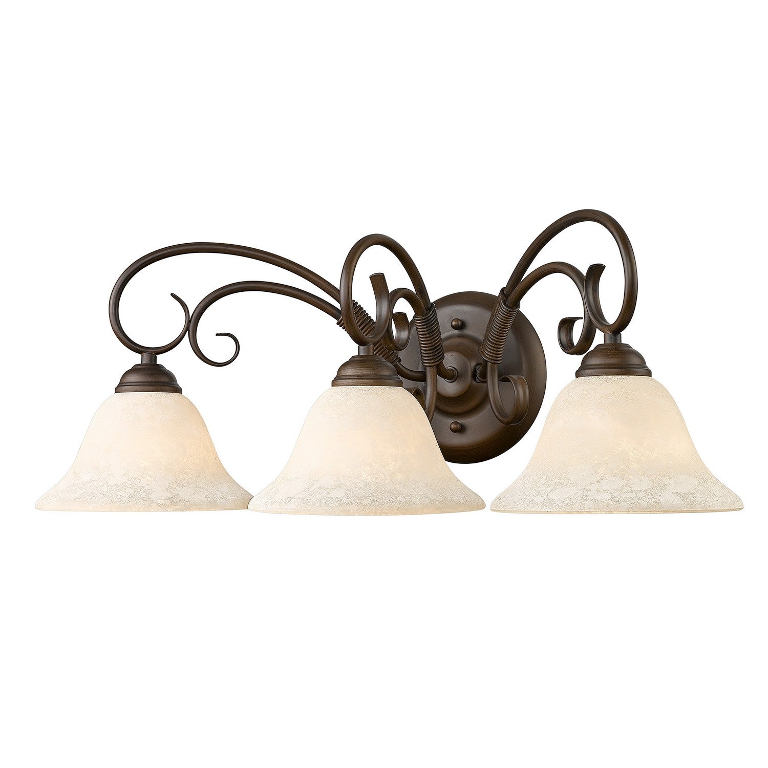 Golden - 8606-BA3 RBZ-TEA - Three Light Vanity Light - Homestead - Rubbed Bronze