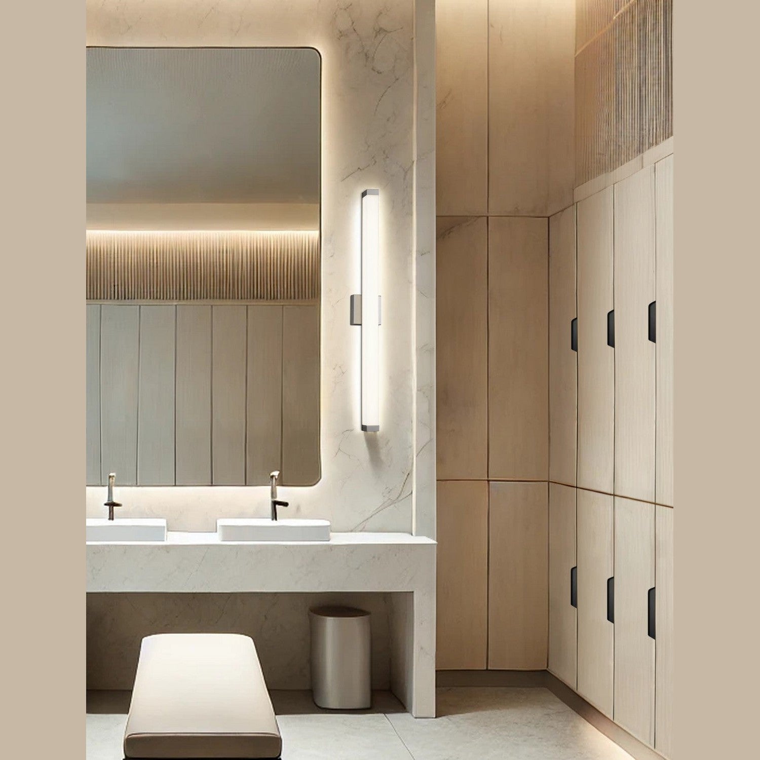 Justice Designs - ACR-9005-OPAL-NCKL - LED Linear Wall/Bath - Acryluxe - Brushed Nickel