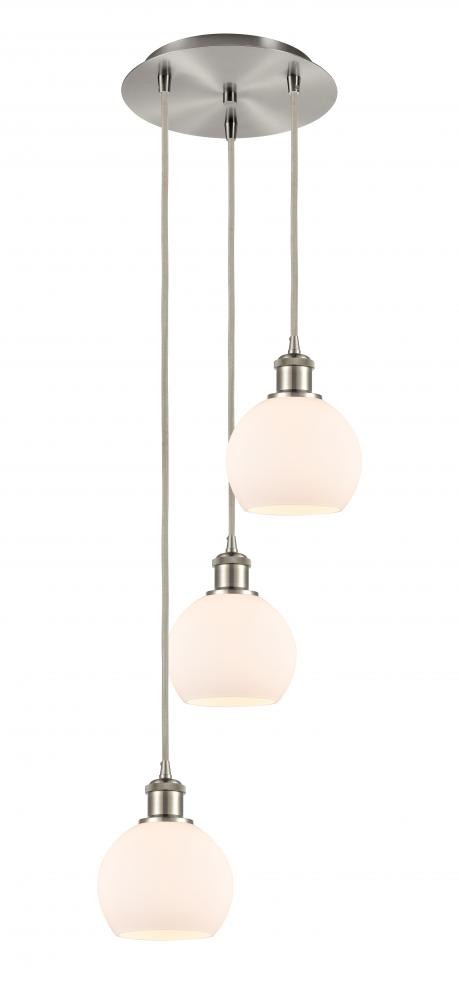 Innovations - 113B-3P-SN-G1216-8WM - Three Light Pendant - Ballston - Brushed Satin Nickel