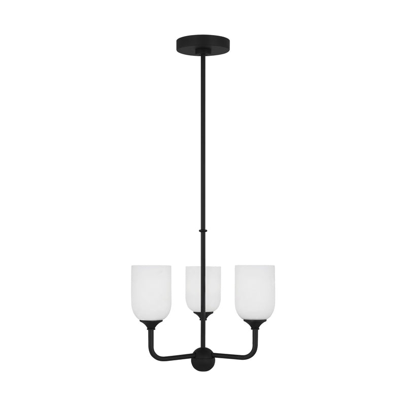 Generation Lighting - GLC1073MBK - Three Light Chandelier - Emile - Midnight Black