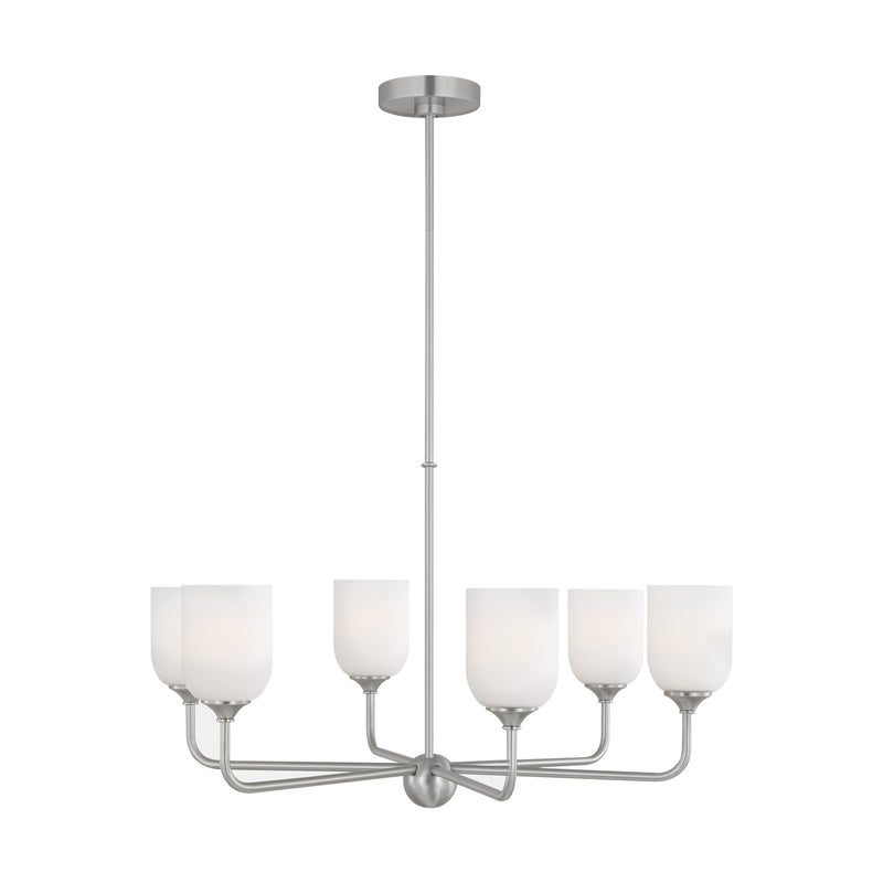 Generation Lighting - GLC1096BS - Six Light Chandelier - Emile - Brushed Steel