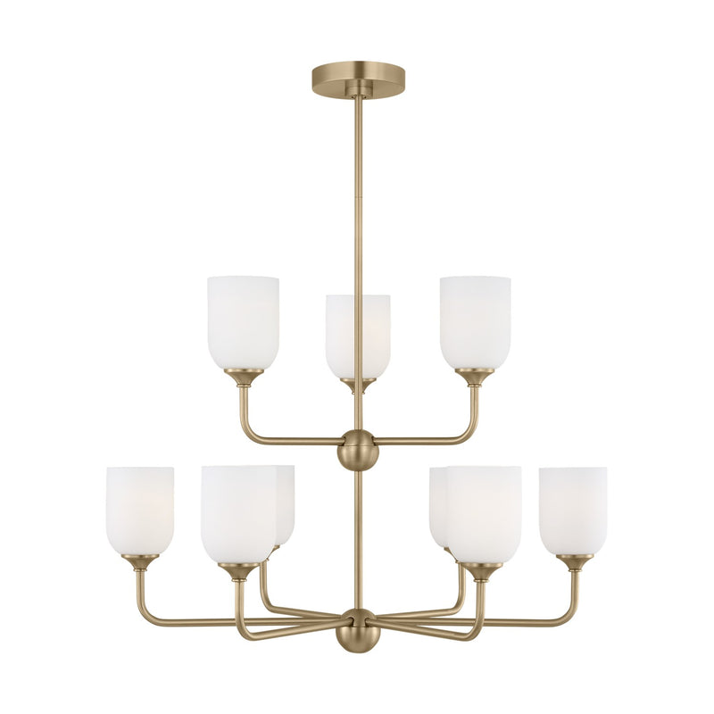 Generation Lighting - GLC1109SB - Nine Light Chandelier - Emile - Satin Bronze