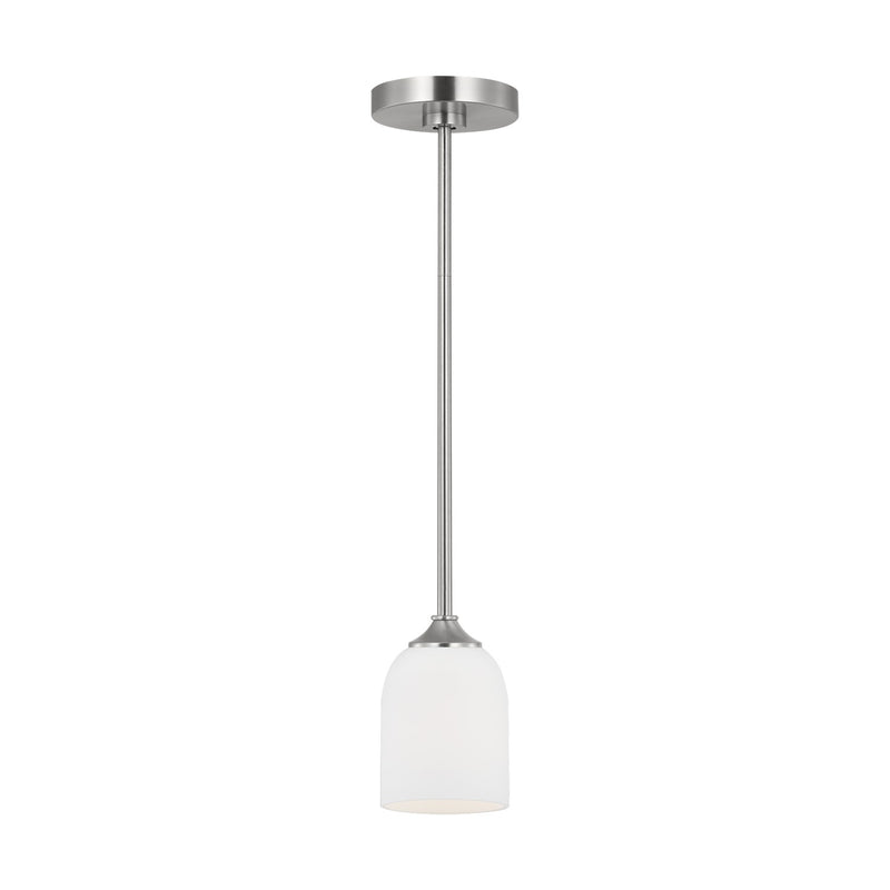 Generation Lighting - GLP1021BS - One Light Mini Pendant - Emile - Brushed Steel