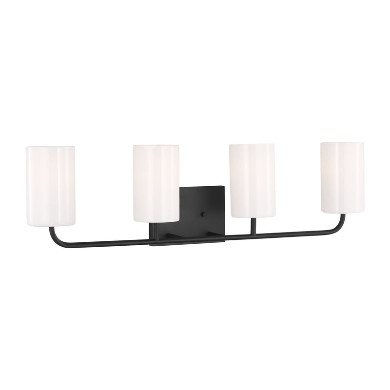 Generation Lighting - GLV1004MBK - Four Light Vanity - Rhett - Midnight Black